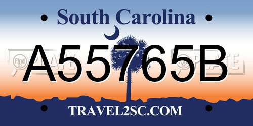 A55765B South Carolina License Plate