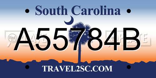 A55784B South Carolina License Plate