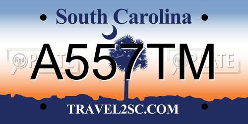 A557TM South Carolina License Plate