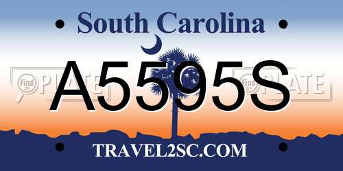 A5595S South Carolina License Plate