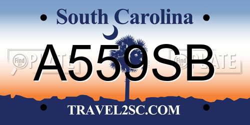 A559SB South Carolina License Plate