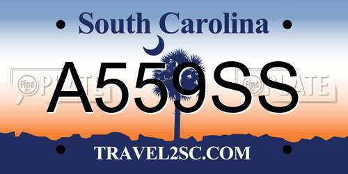 A559SS South Carolina License Plate