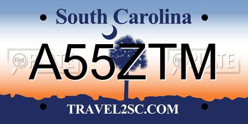 A55ZTM South Carolina License Plate