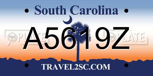 A5619Z South Carolina License Plate
