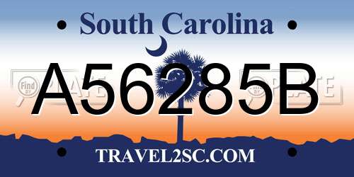 A56285B South Carolina License Plate