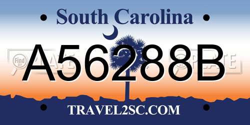 A56288B South Carolina License Plate