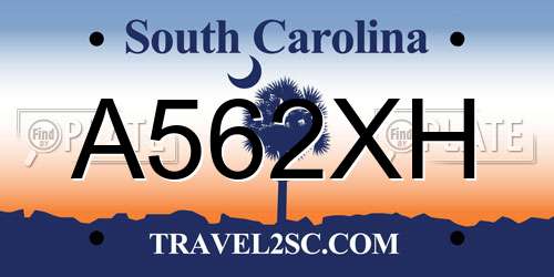 A562XH South Carolina License Plate