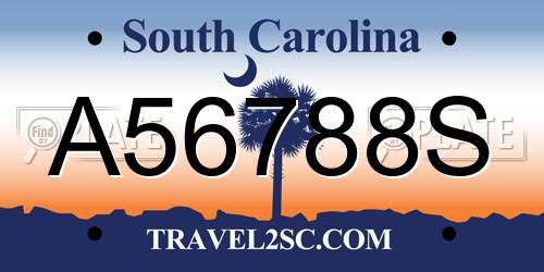 A56788S South Carolina License Plate