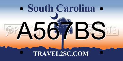 A567BS South Carolina License Plate