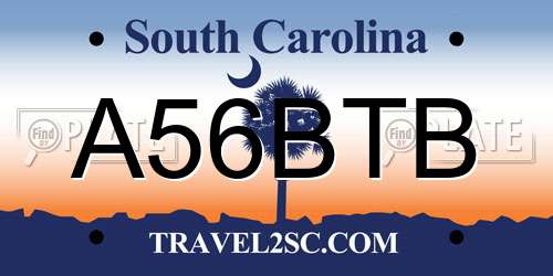 A56BTB South Carolina License Plate