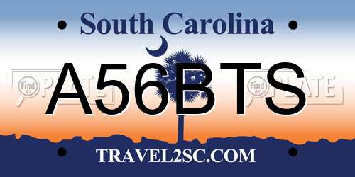 A56BTS South Carolina License Plate
