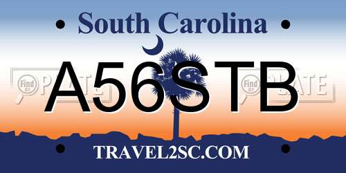 A56STB South Carolina License Plate
