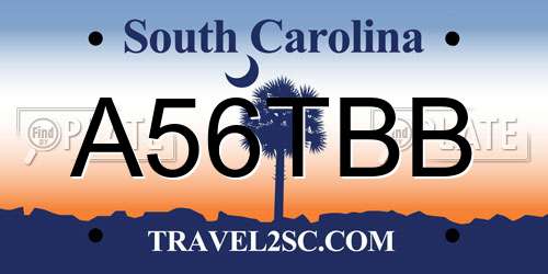 A56TBB South Carolina License Plate