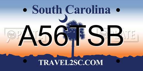 A56TSB South Carolina License Plate