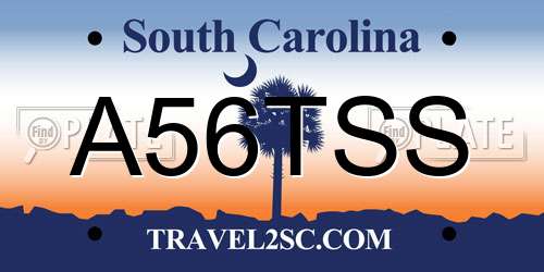 A56TSS South Carolina License Plate