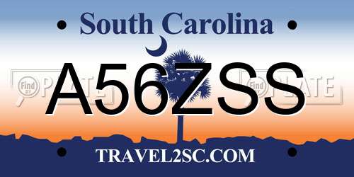 A56ZSS South Carolina License Plate