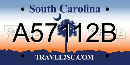 A57112B South Carolina License Plate
