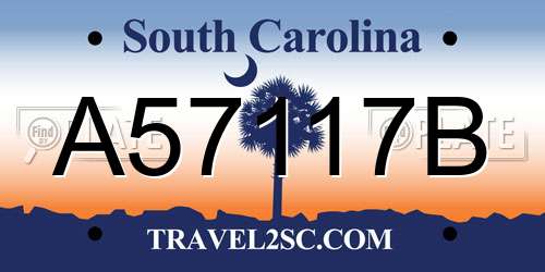 A57117B South Carolina License Plate