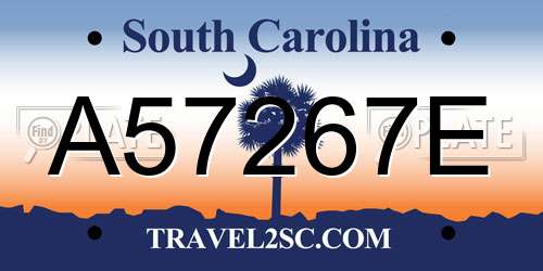 A57267E South Carolina License Plate