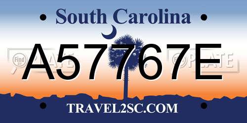 A57767E South Carolina License Plate