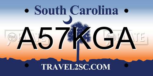 A57KGA South Carolina License Plate