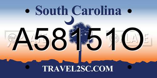 A58151O South Carolina License Plate