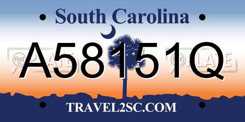A58151Q South Carolina License Plate