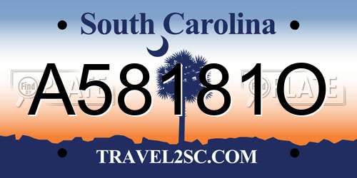 A58181O South Carolina License Plate