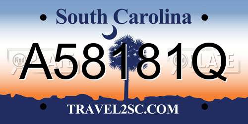 A58181Q South Carolina License Plate