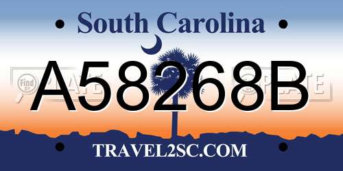 A58268B South Carolina License Plate