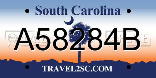 A58284B South Carolina License Plate