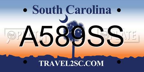 A589SS South Carolina License Plate
