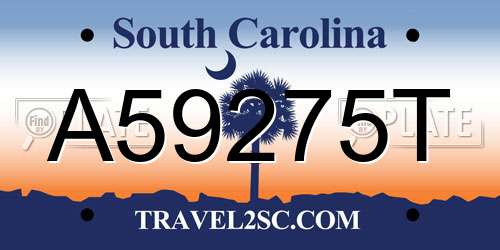 A59275T South Carolina License Plate