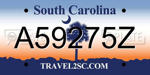 A59275Z South Carolina License Plate