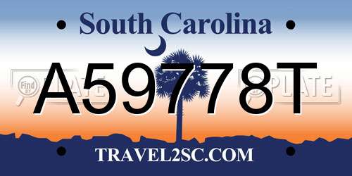 A59778T South Carolina License Plate