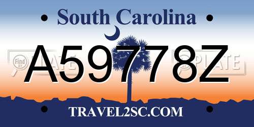 A59778Z South Carolina License Plate
