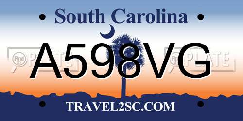 A598VG South Carolina License Plate