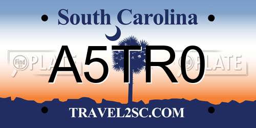 A5TR0 South Carolina License Plate