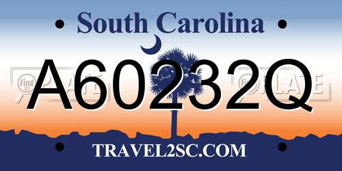 A60232Q South Carolina License Plate