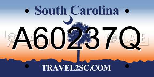 A60237Q South Carolina License Plate