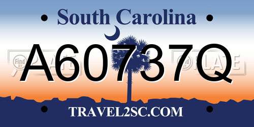 A60737Q South Carolina License Plate