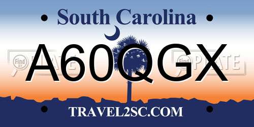 A60QGX South Carolina License Plate