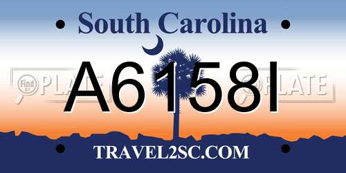 A6158I South Carolina License Plate