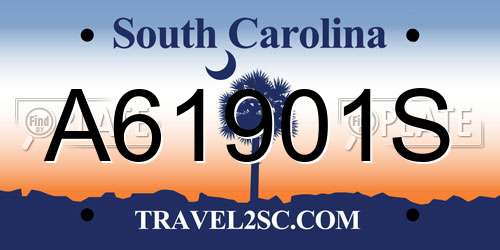 A61901S South Carolina License Plate