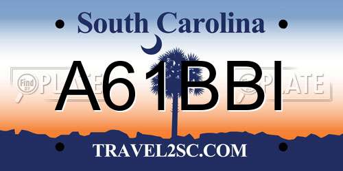 A61BBI South Carolina License Plate