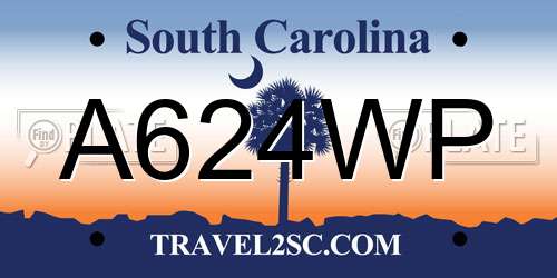 A624WP South Carolina License Plate