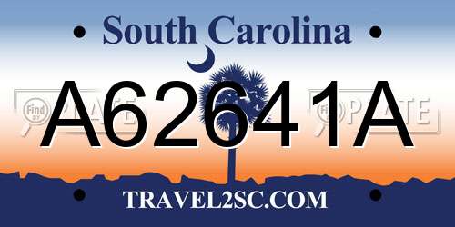 A62641A South Carolina License Plate