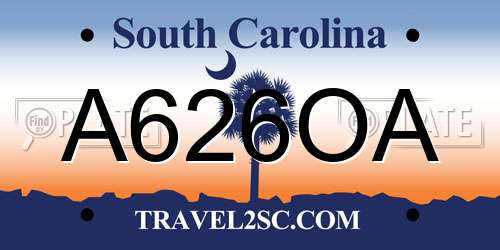 A626OA South Carolina License Plate