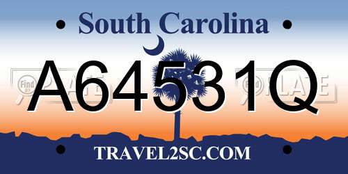 A64531Q South Carolina License Plate
