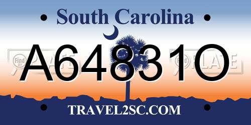 A64831O South Carolina License Plate